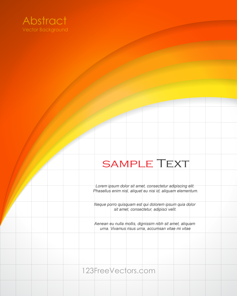Abstract Orange Background Template Vector Design