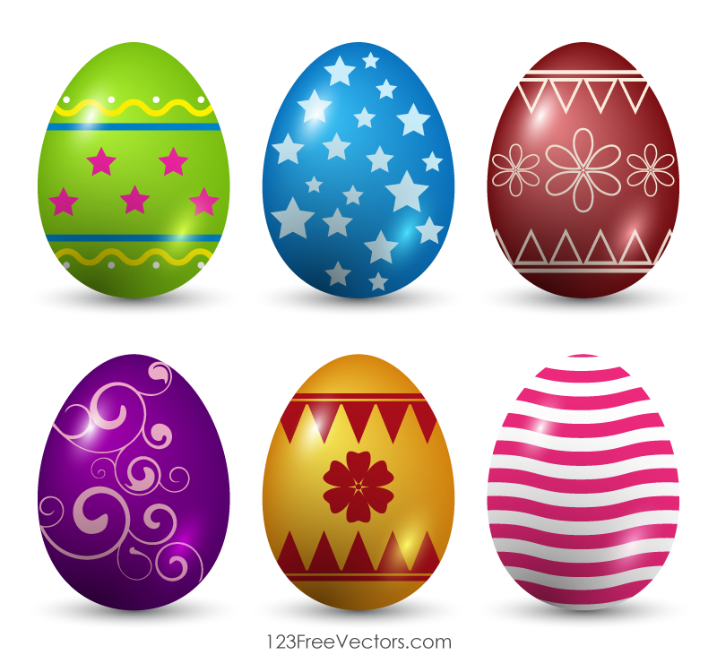 Decorated Easter Eggs Vector Art