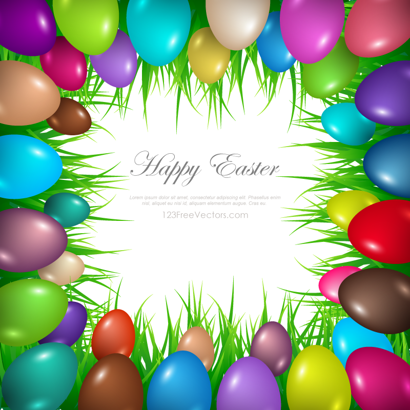Colorful Easter Egg Border Clip Art