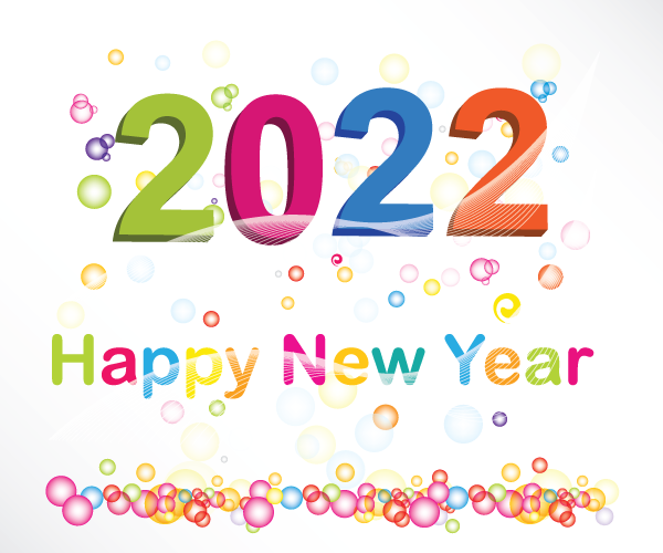 Happy New Year 2022 Vector Background