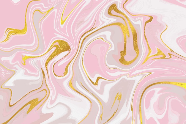Liquid marble background with golden gloss texture pink and gold